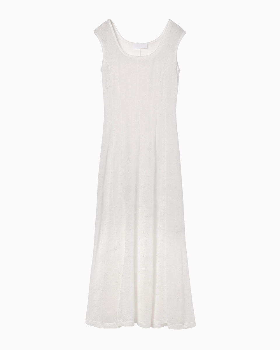 【訳あり】Mame Kurogouchi Cotton Jersey Dress Starry Jersey Sheer Dress - white - Mame Kurogouchi