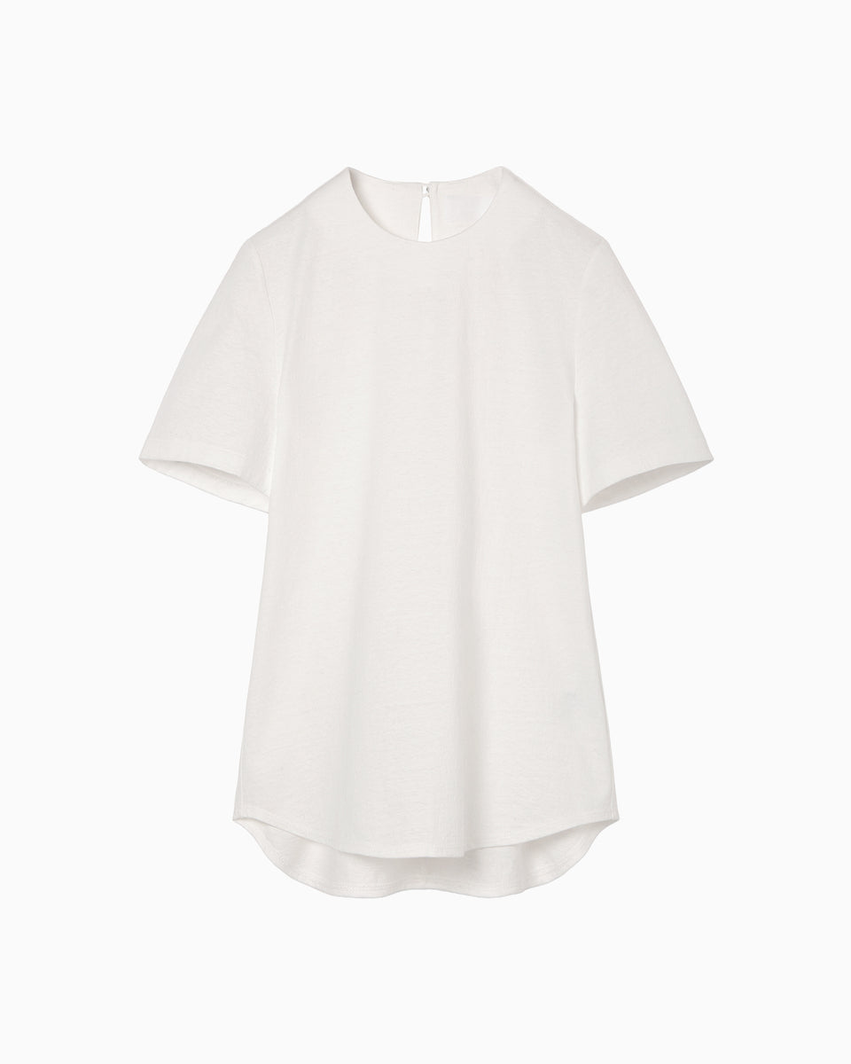 Cotton Plainstitch Top - white - Mame Kurogouchi
