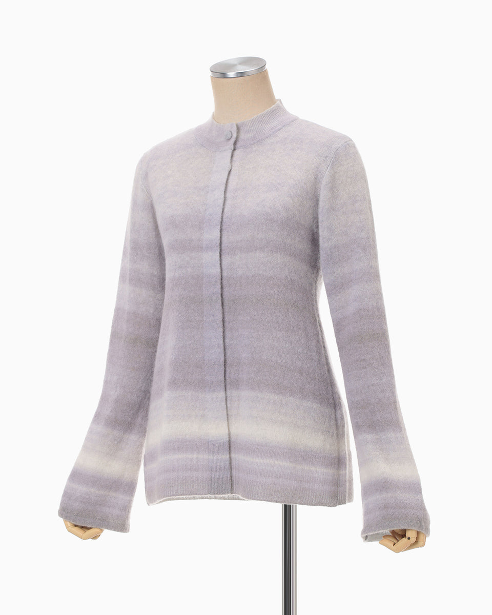 Mame Kurogouchi ニットカーディガン Gradation Knit Cardigan - grey - Mame Kurogouchi
