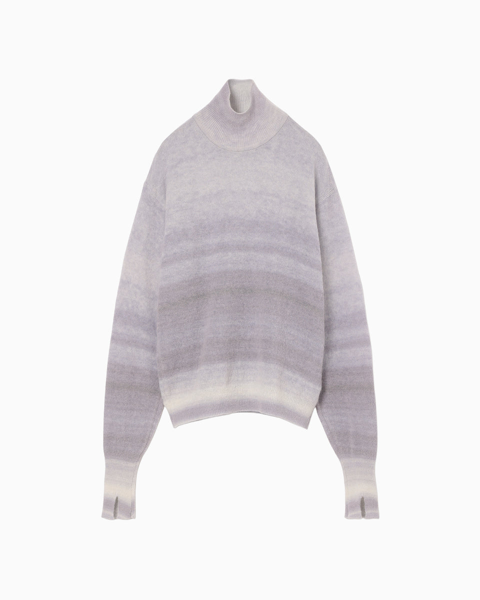 mame ニット Silk Knited High neck Top - purple - Mame Kurogouchi