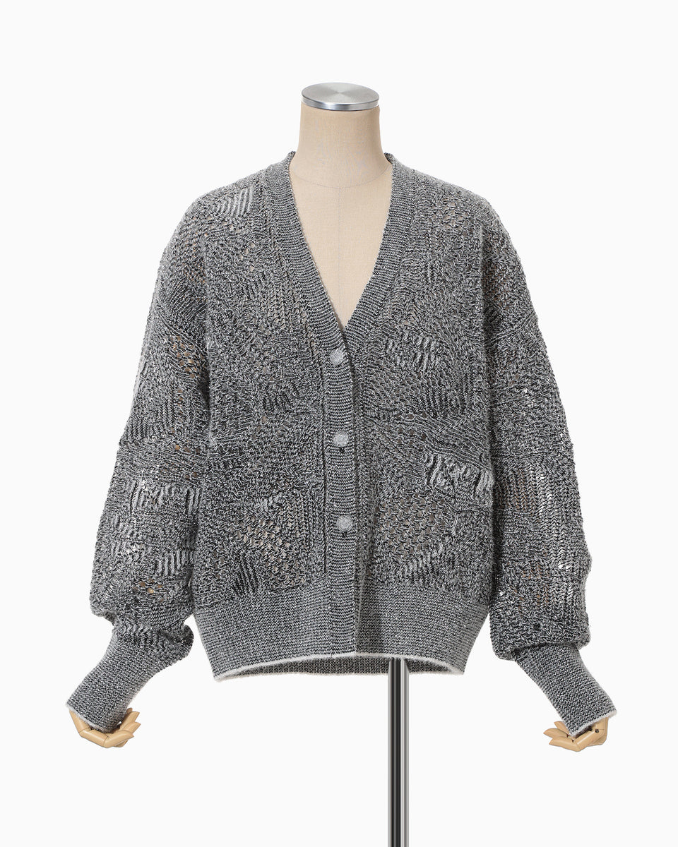 Shimmering Knit Cardigan - black - Mame Kurogouchi