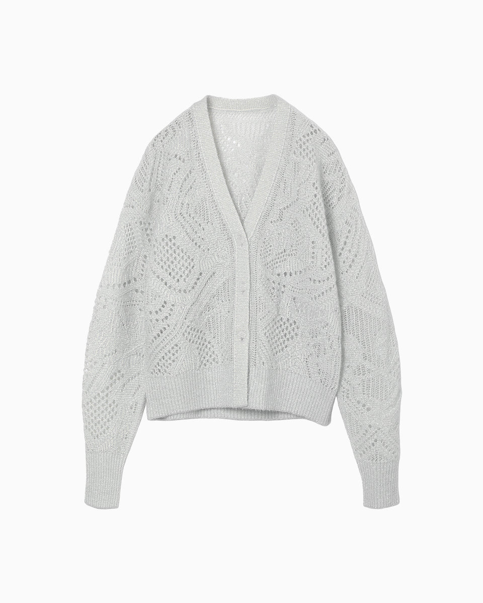 Shimmering Knit Cardigan - light blue - Mame Kurogouchi