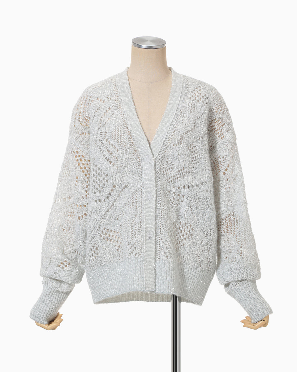 Shimmering Knit Cardigan - light blue - Mame Kurogouchi