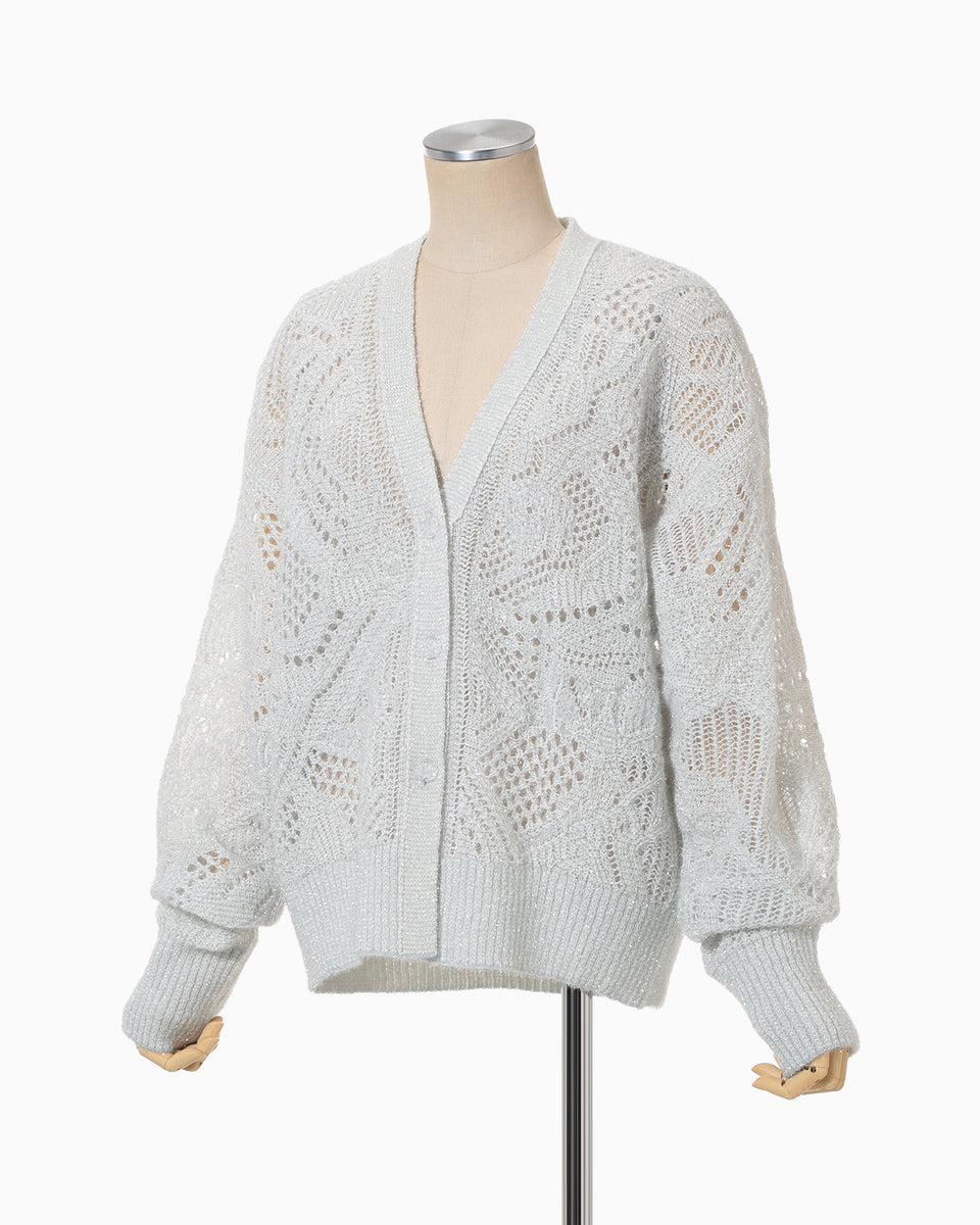 Shimmering Knit Cardigan - light blue - Mame Kurogouchi