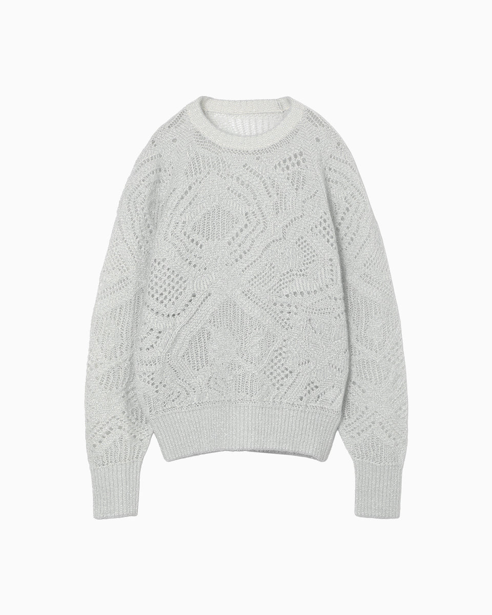 Shimmering Knit Top - light blue - Mame Kurogouchi