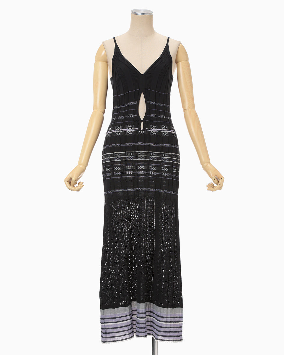 Lamp Shaped Knit Dress - black - Mame Kurogouchi