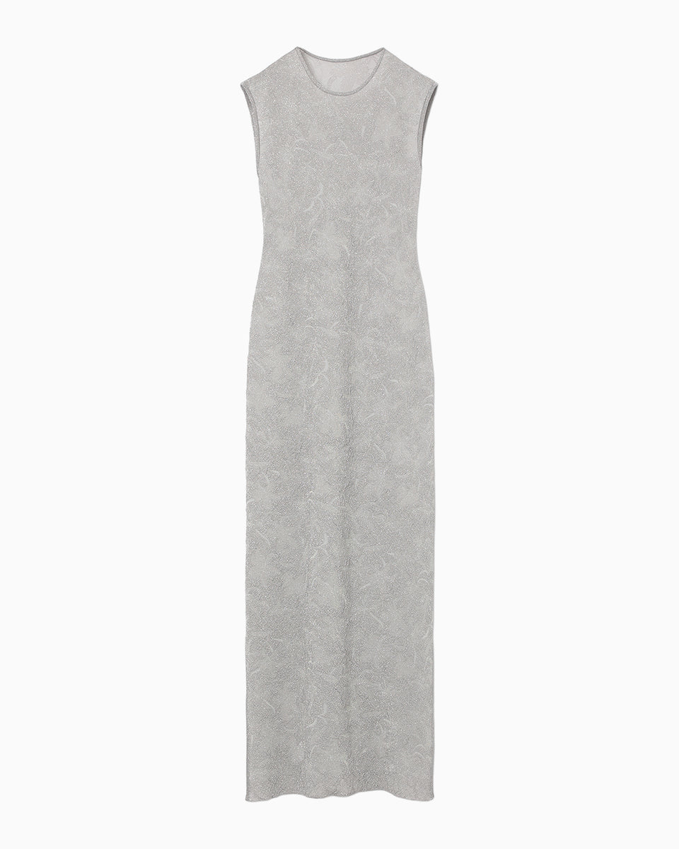 Floral Jacquard Sheer Knit Dress - grey - Mame Kurogouchi