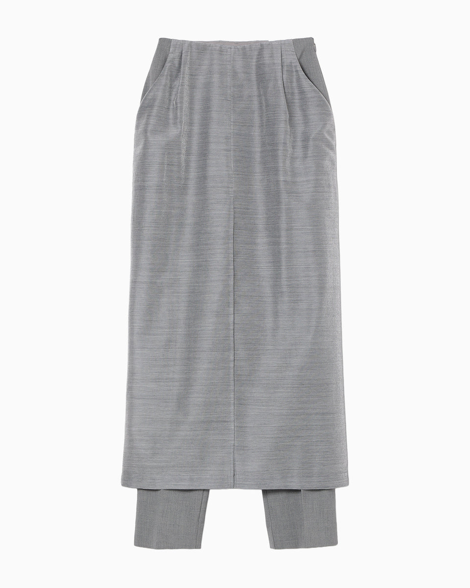 Wool Nylon Shimmering Trousers - grey - Mame Kurogouchi