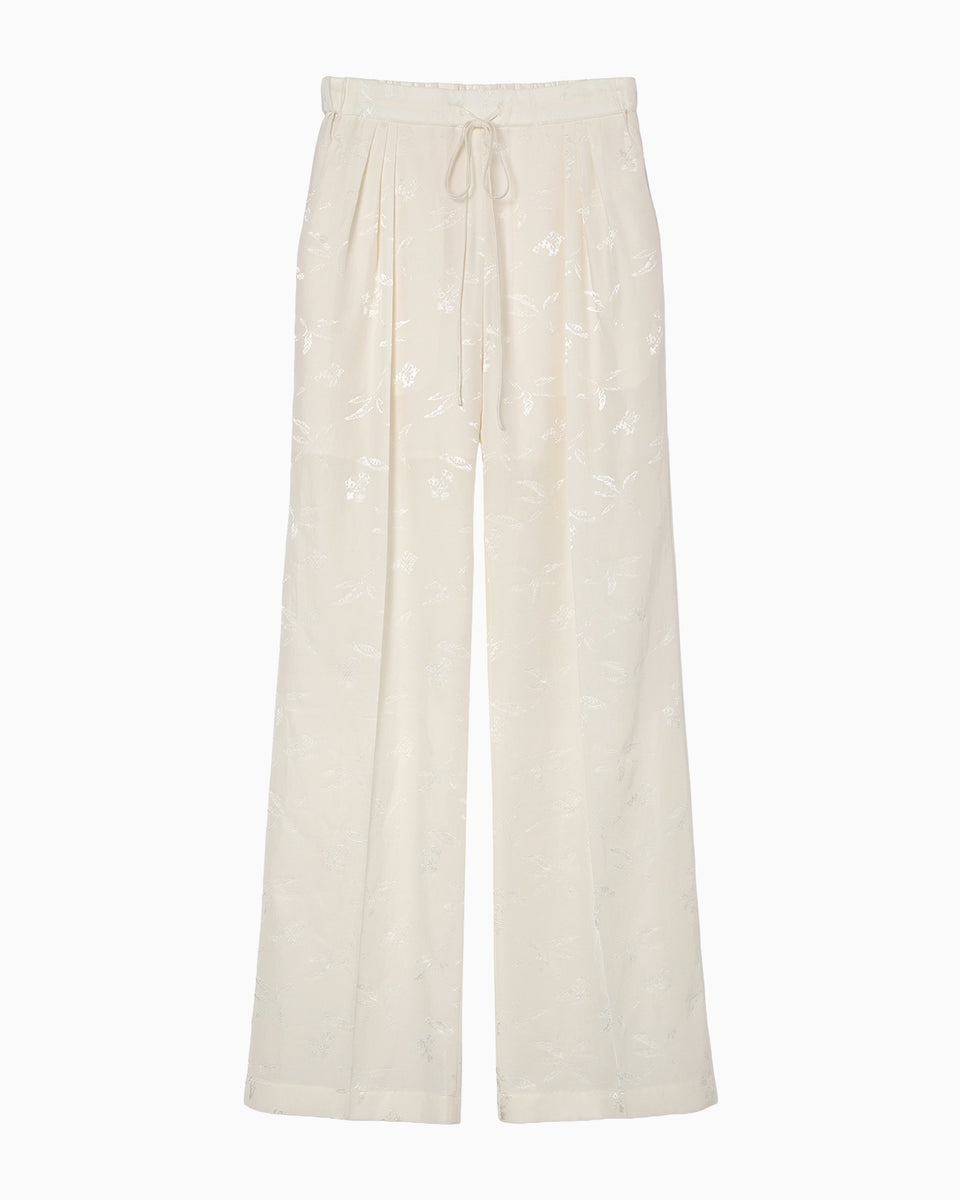 Karako Jacquard Trousers - ecru - Mame Kurogouchi