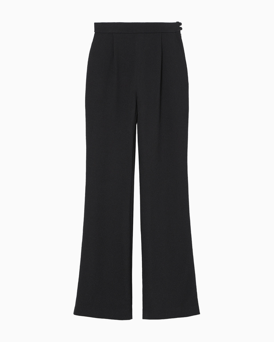 Floral Jacquard Flare Trousers - black - Mame Kurogouchi