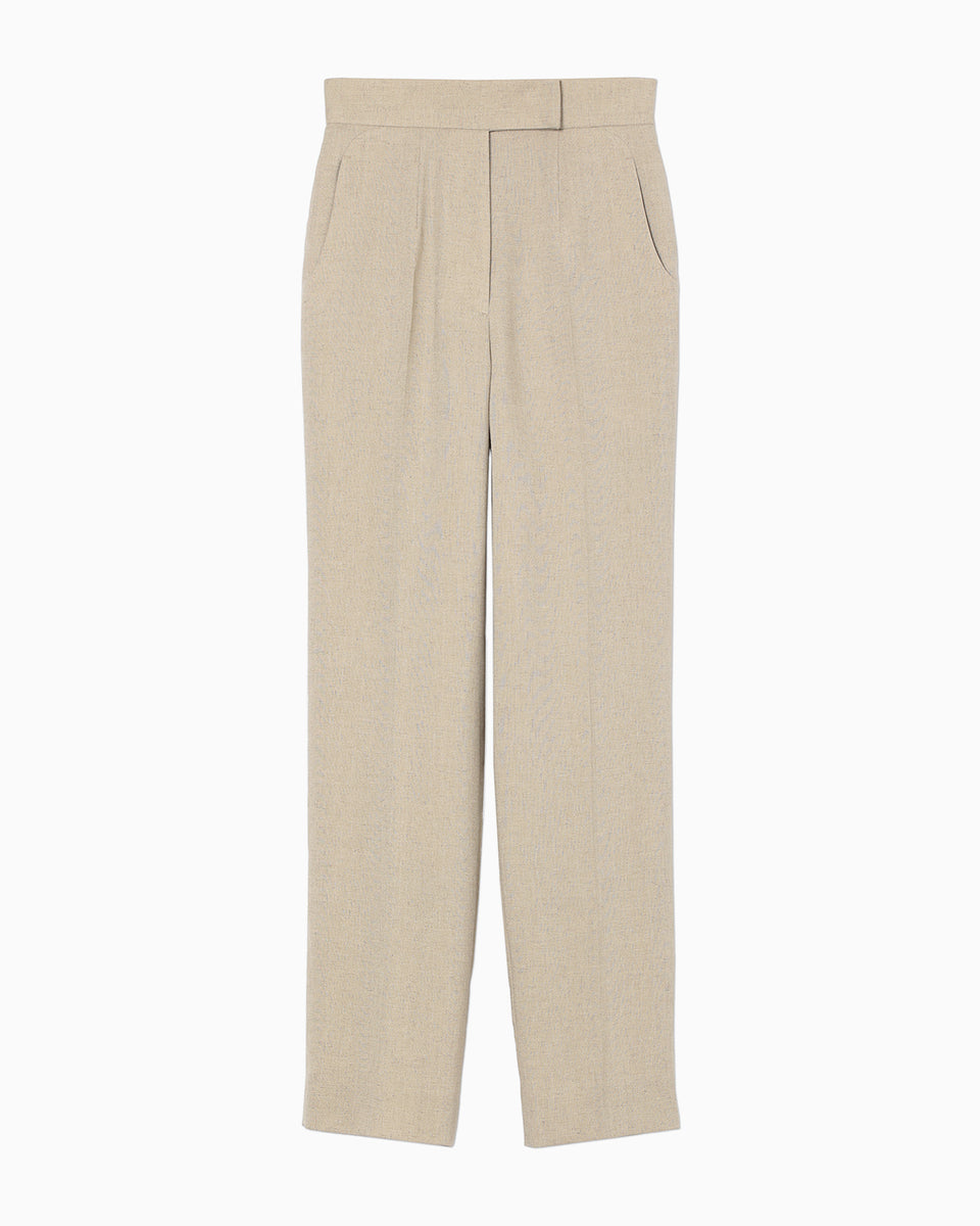 Triacetate Polyester Tapered Trousers - beige - Mame Kurogouchi