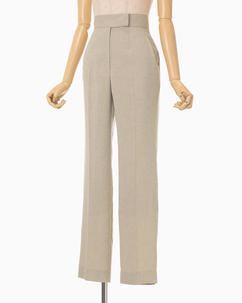 Triacetate Polyester Tapered Trousers - beige - Mame Kurogouchi