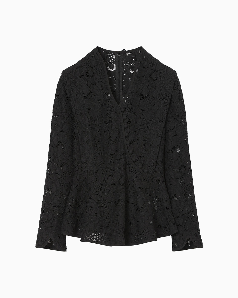 Raschel Lace Top - black - Mame Kurogouchi