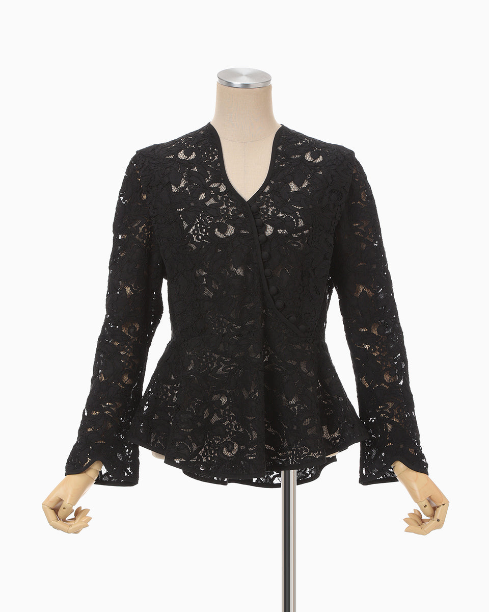 Raschel Lace Top - black - Mame Kurogouchi