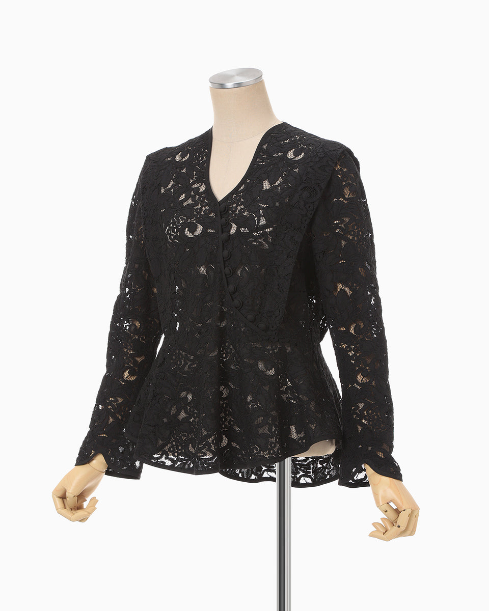 Raschel Lace Top - black - Mame Kurogouchi