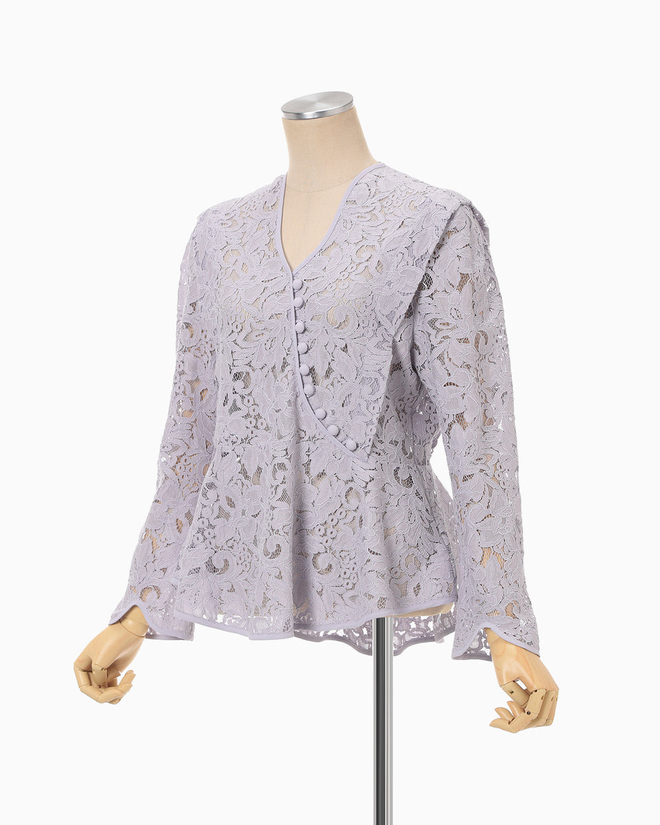 Raschel Lace Top - purple - Mame Kurogouchi