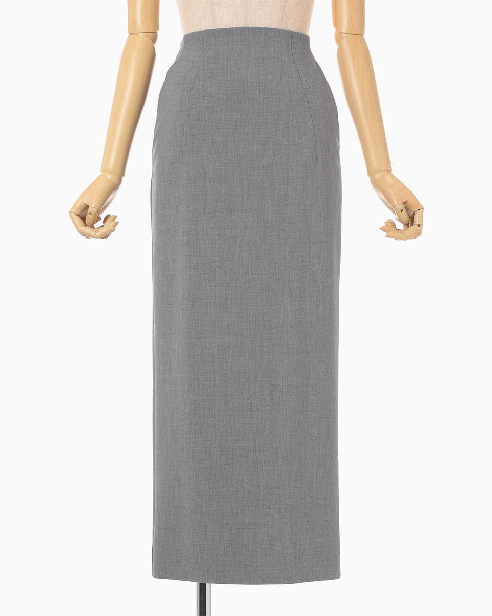 Curved Dart I-line Skirt - grey - Mame Kurogouchi