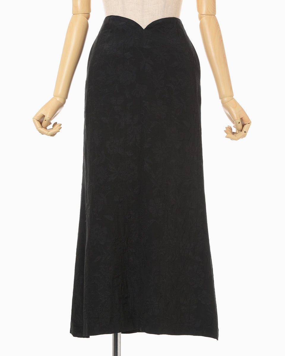 Raised Jacquard A-Line Skirt - black - Mame Kurogouchi