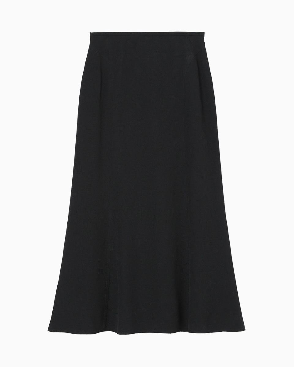 Puffed Floral Jacquard Skirt - black - Mame Kurogouchi