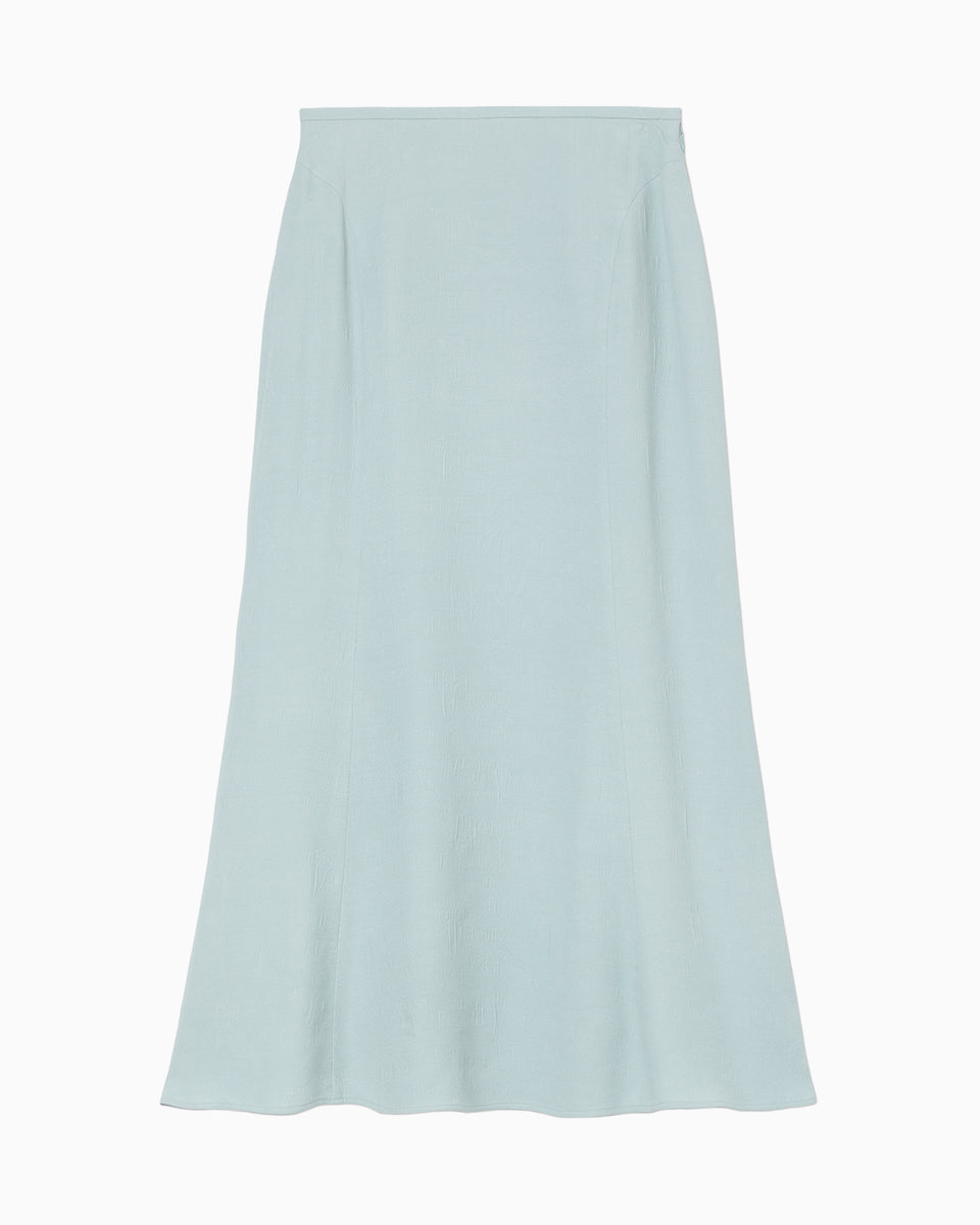 Puffed Floral Jacquard Skirt - blue - Mame Kurogouchi