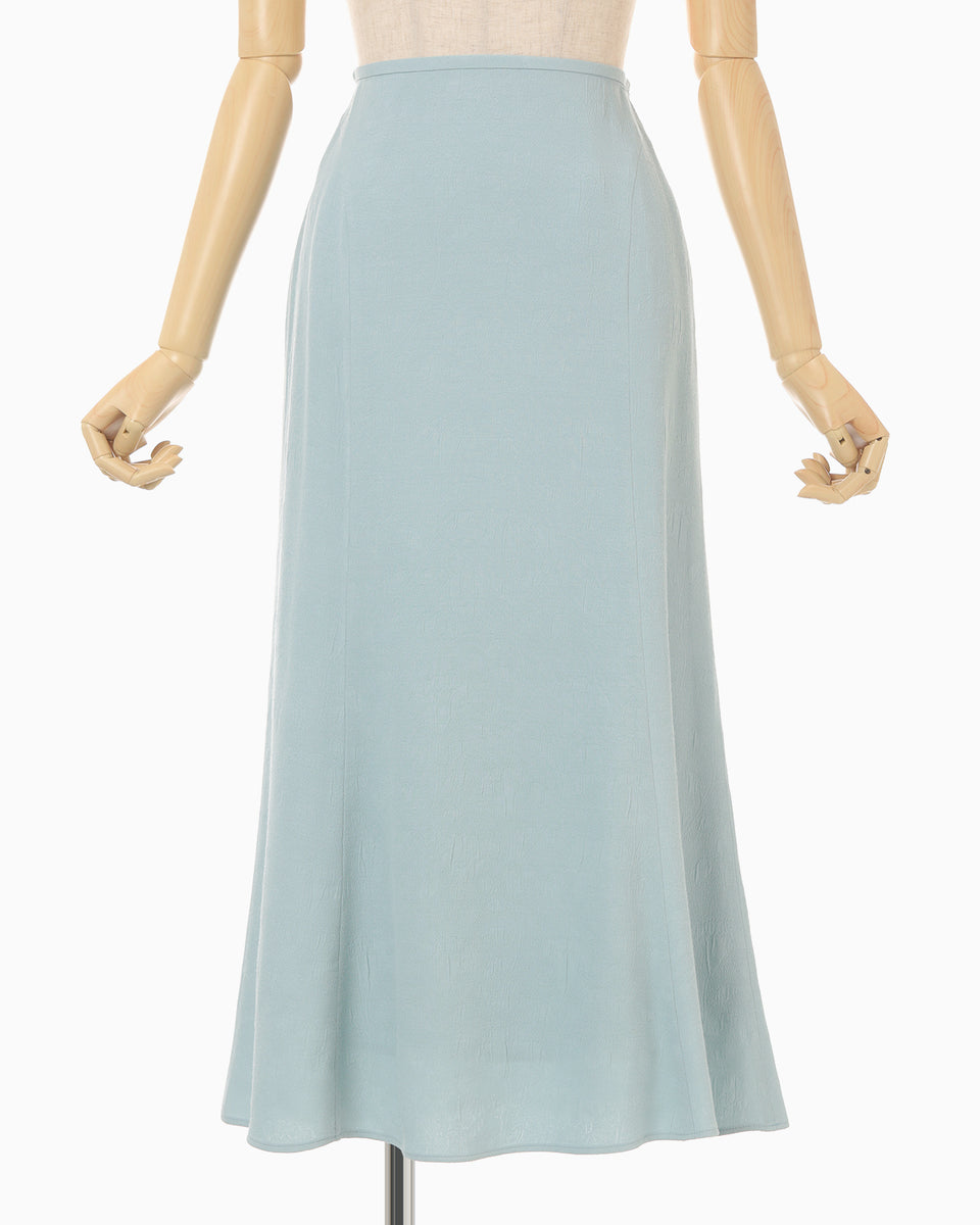 Puffed Floral Jacquard Skirt - blue - Mame Kurogouchi