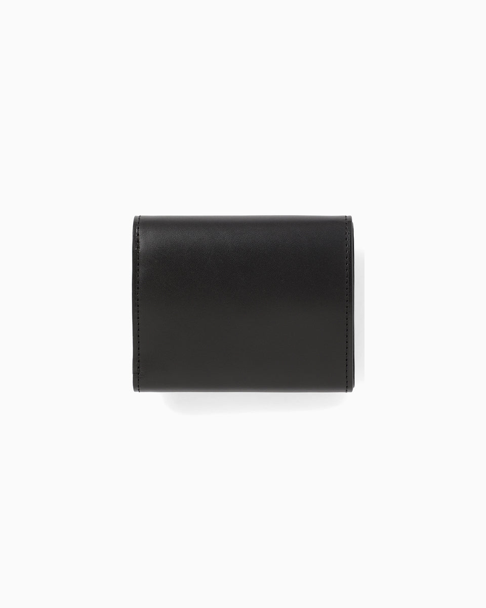 Monogram Trifold Leather Wallet - black - Mame Kurogouchi