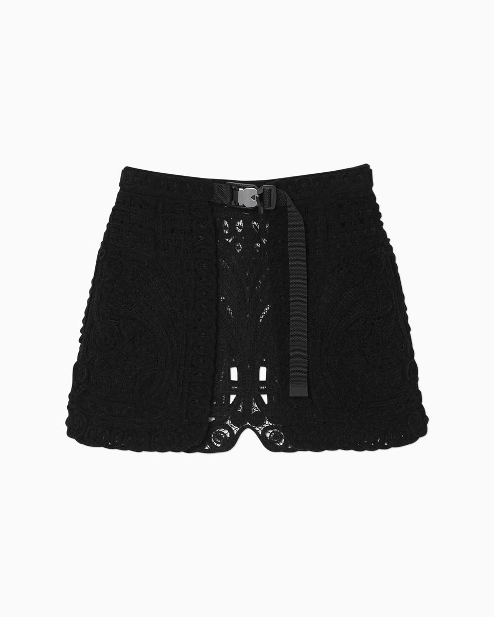 Cord Embroidery Wrapped Skirt - black - Mame Kurogouchi