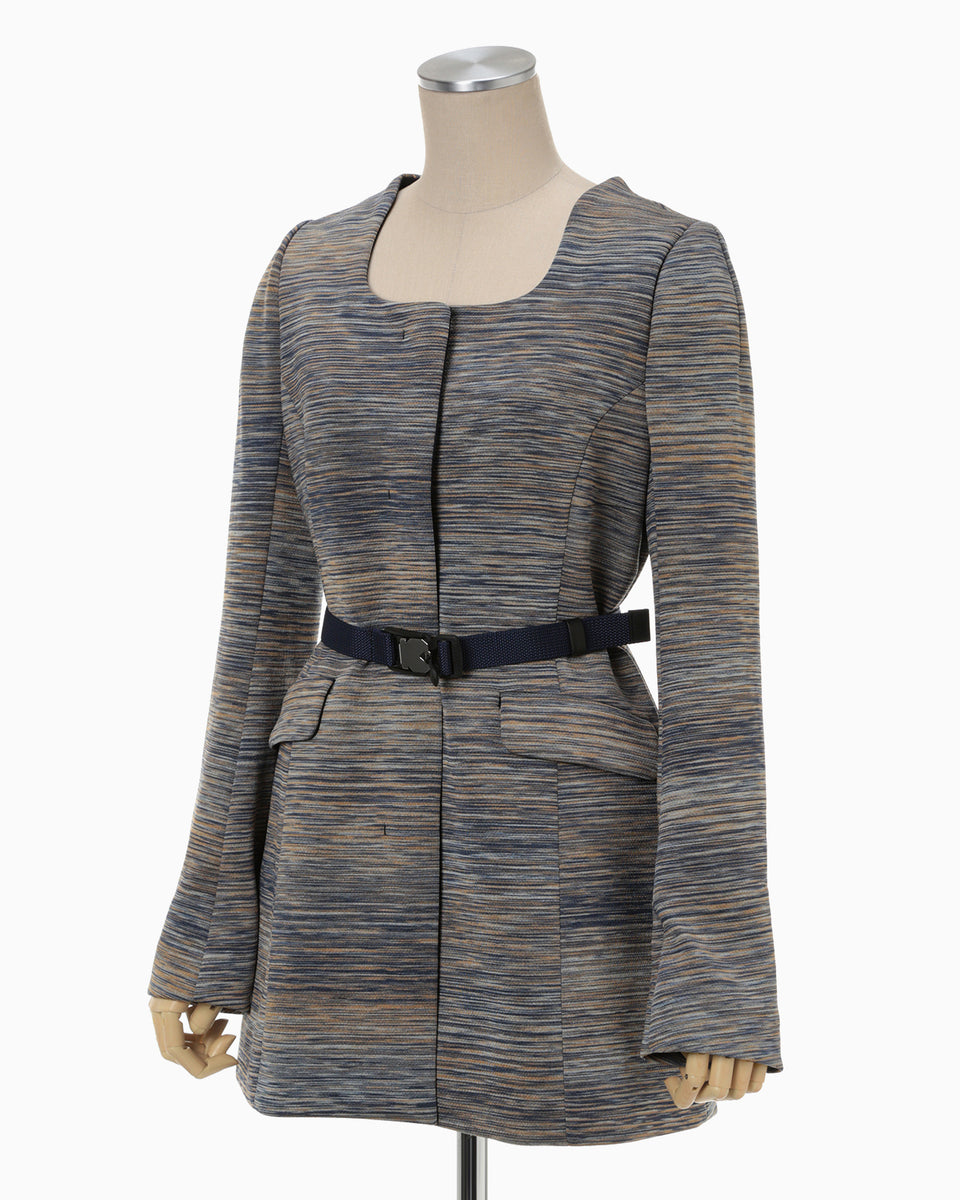 Ikat Gradation Jersey Jacket navy Mame Kurogouchi