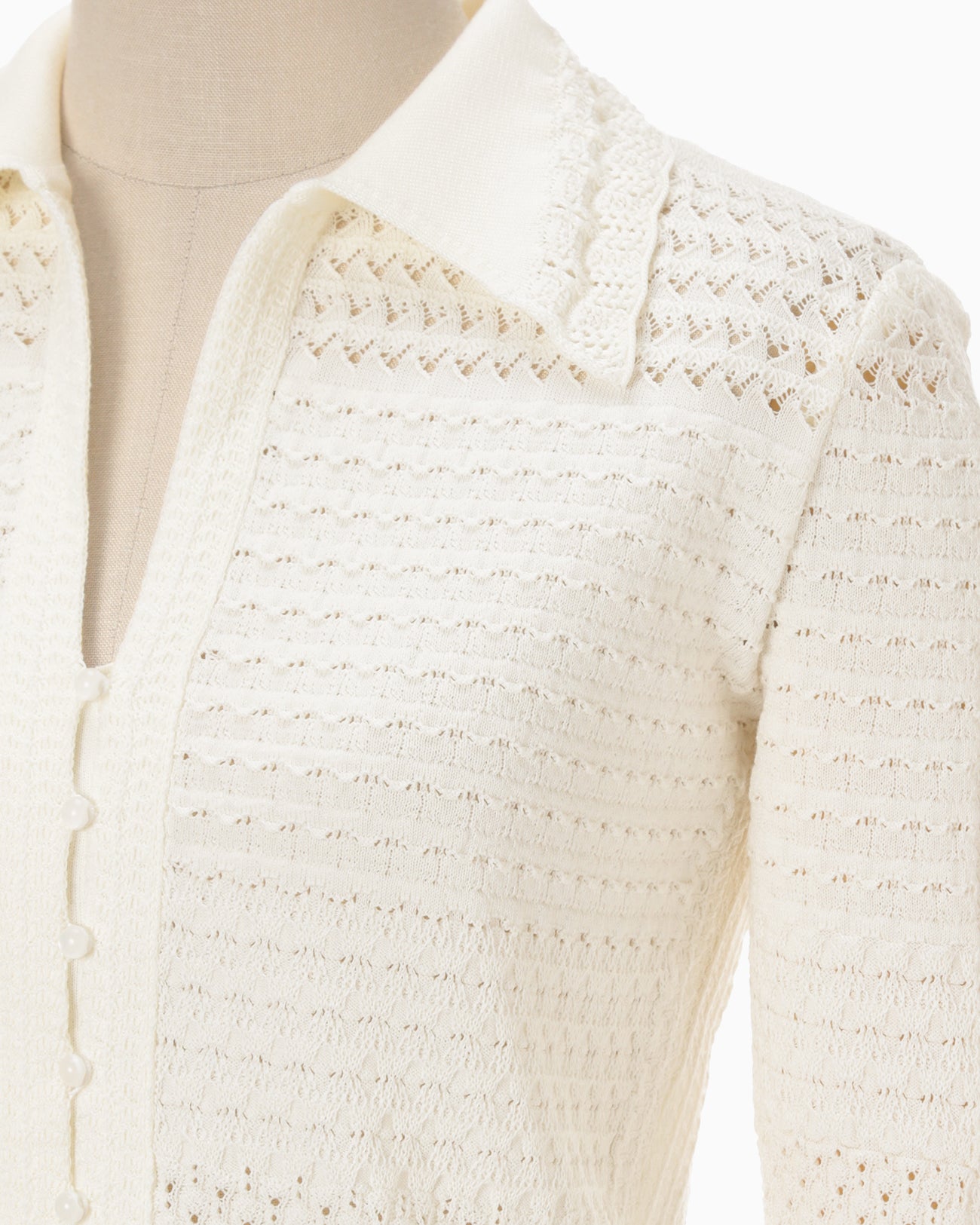Lace Knitted Top - white
