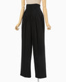Dry Touch Cotton High Waisted Trousers - black