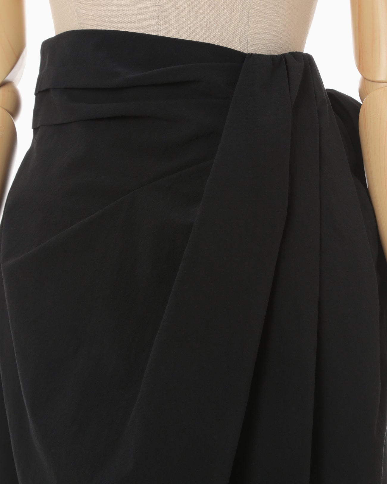 Dry Touch Cotton Wrap Style Skirt - black