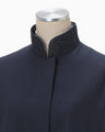Cording Embroidery Detail Cotton Over Size Coat - navy