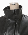 Coated Cotton Gabardine Short Jacket - black