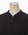 Triacetate Polyester Collarless Jacket - black