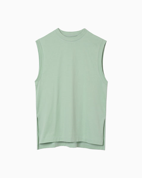 Cotton Jersey Sleeveless Top - mint green