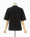 Landscape Graphic Sheer Knitted Crew Neck Top - black
