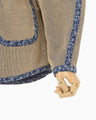 Double Face Floral Detail Knitted Jacket - beige