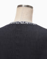 Double Face Floral Detail Knitted Jacket - navy