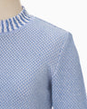 Spots Pattern Knitted Croped Top - blue