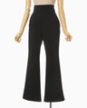 Triacetate Polyester Flared Trousers - black