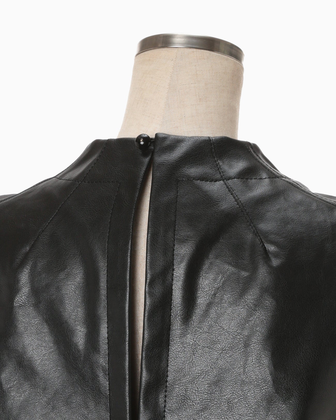 Coated Cotton Gabardine Shirt Vest - black