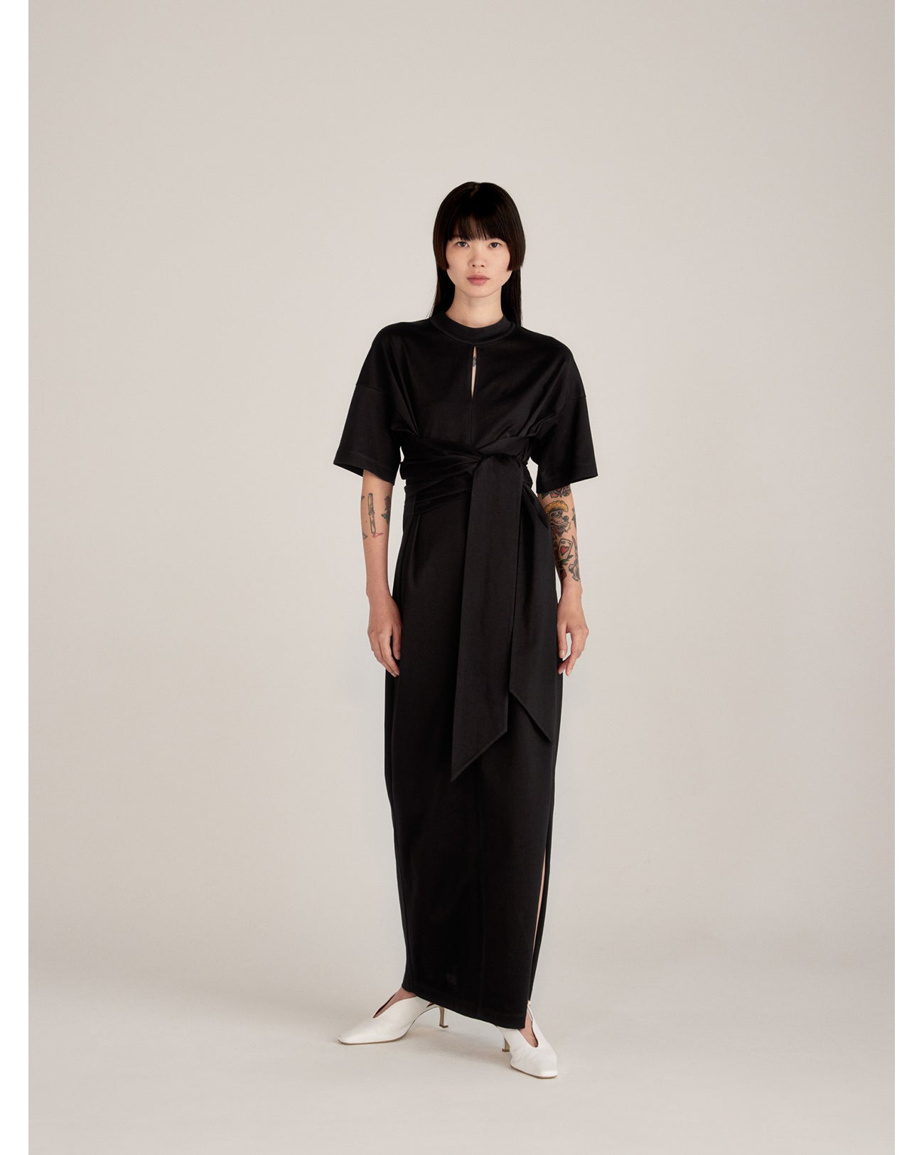 Suvin Cotton Jersey Dress - black - Mame Kurogouchi