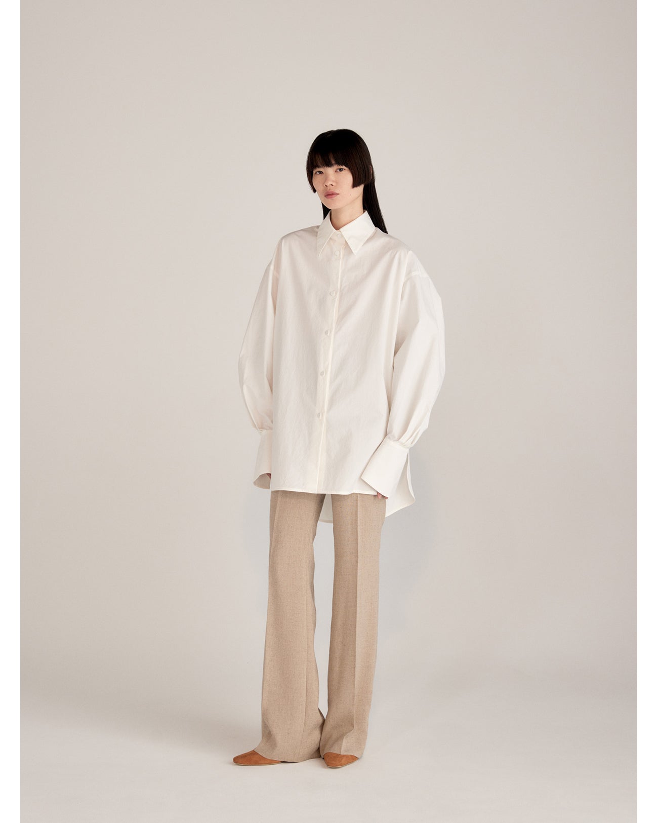 Nidom Cotton Oversized Shirt - white