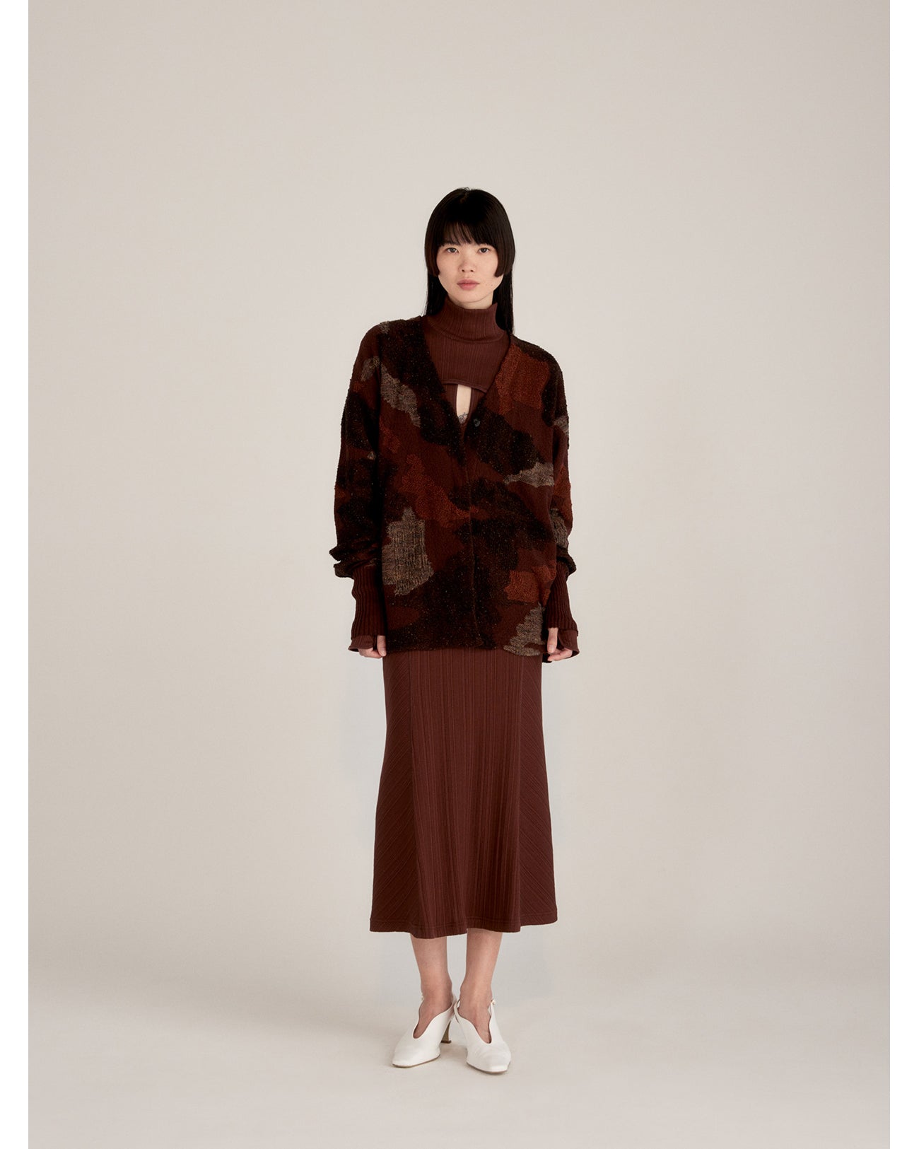 Random Ribbed Organic Cotton 2 way Dress - black - Mame Kurogouchi
