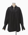 Basic Silk Multi-Buttoned Blouse - black