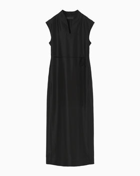 Basic Silk Sleeveless Dress - black