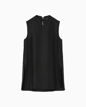 Basic Silk Sleeveless Top - black