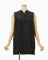 Basic Silk Sleeveless Top - black