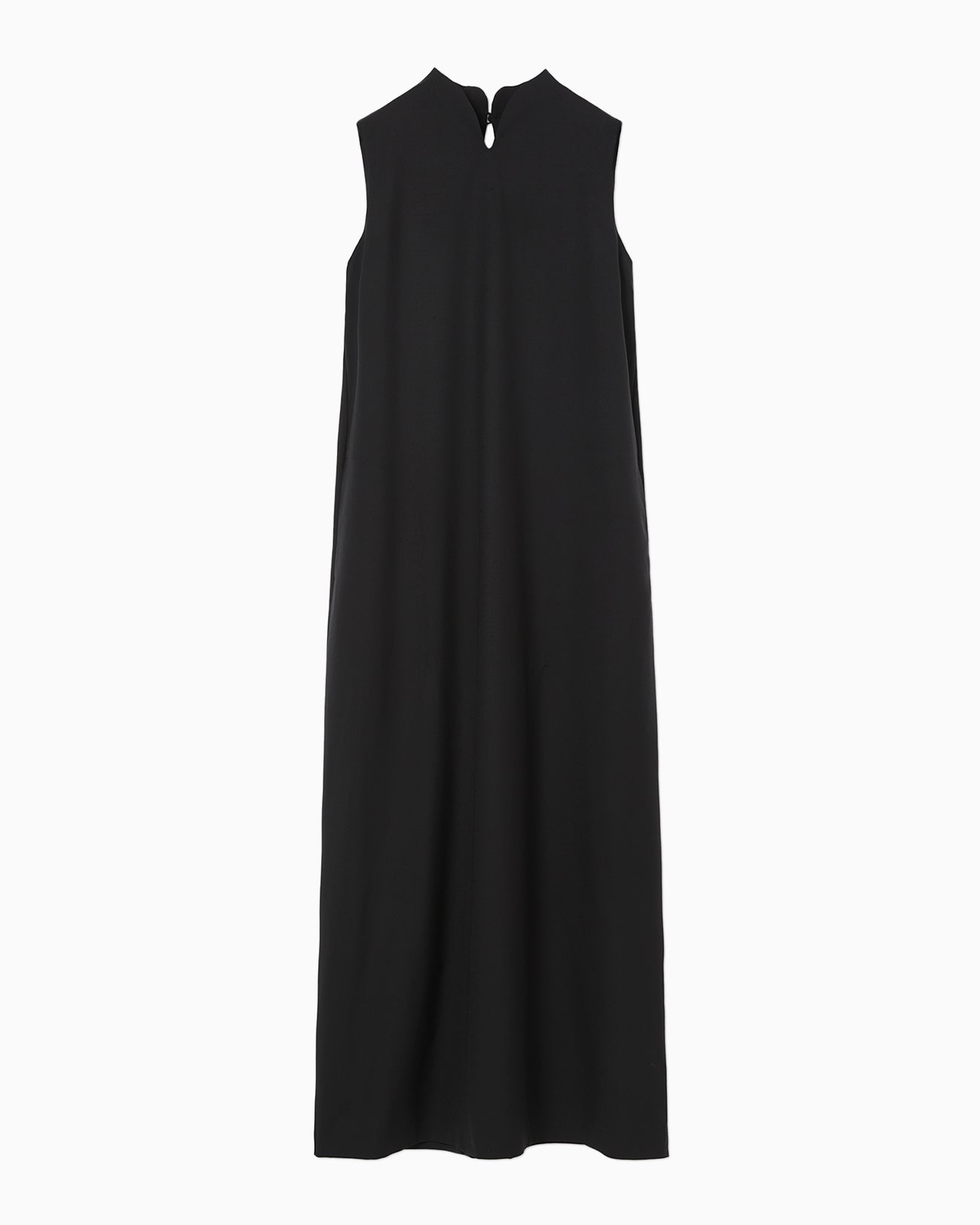 Basic Wool Sleeveless V-neck Dress - black - Mame Kurogouchi