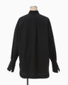 Basic Wool Multi-Buttoned Blouse - black